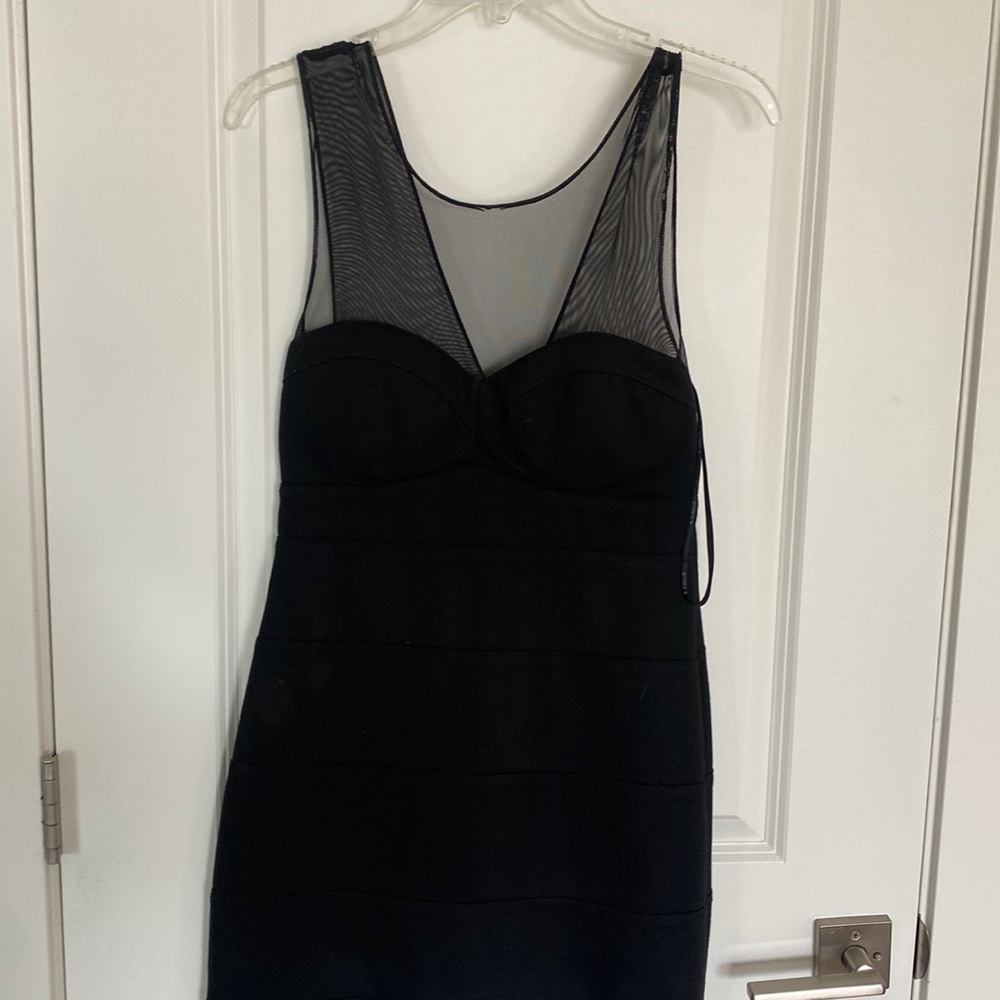 Black Mesh Mini Dress